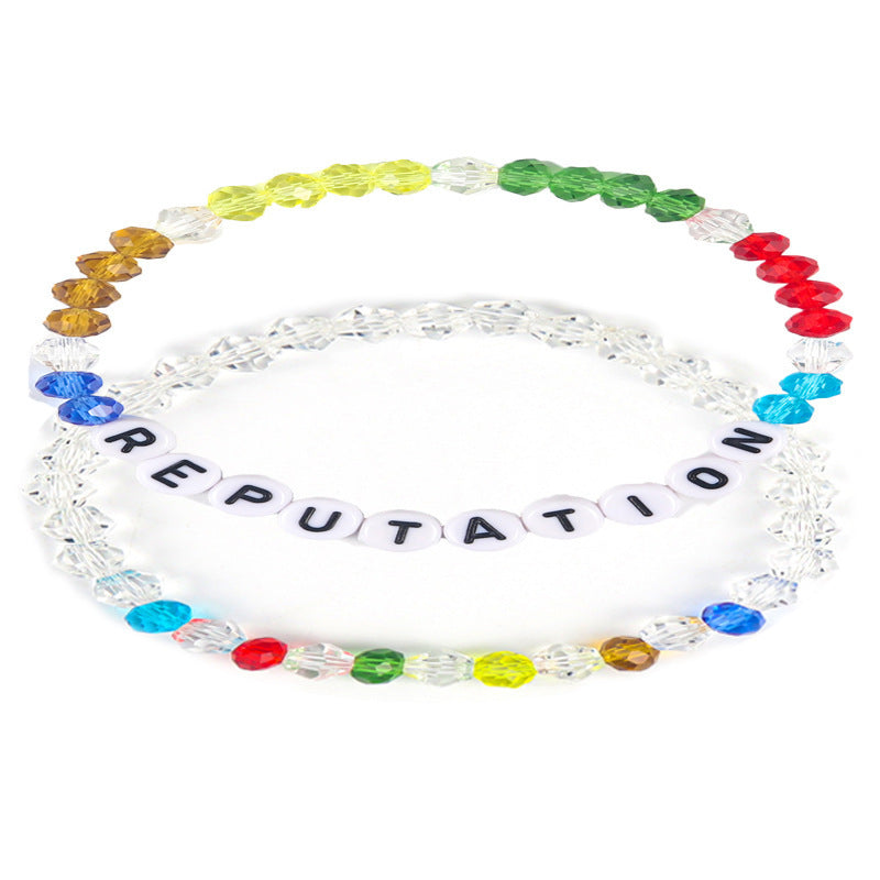 Wholesale Taylor English Name Crystal Bead Bracelet